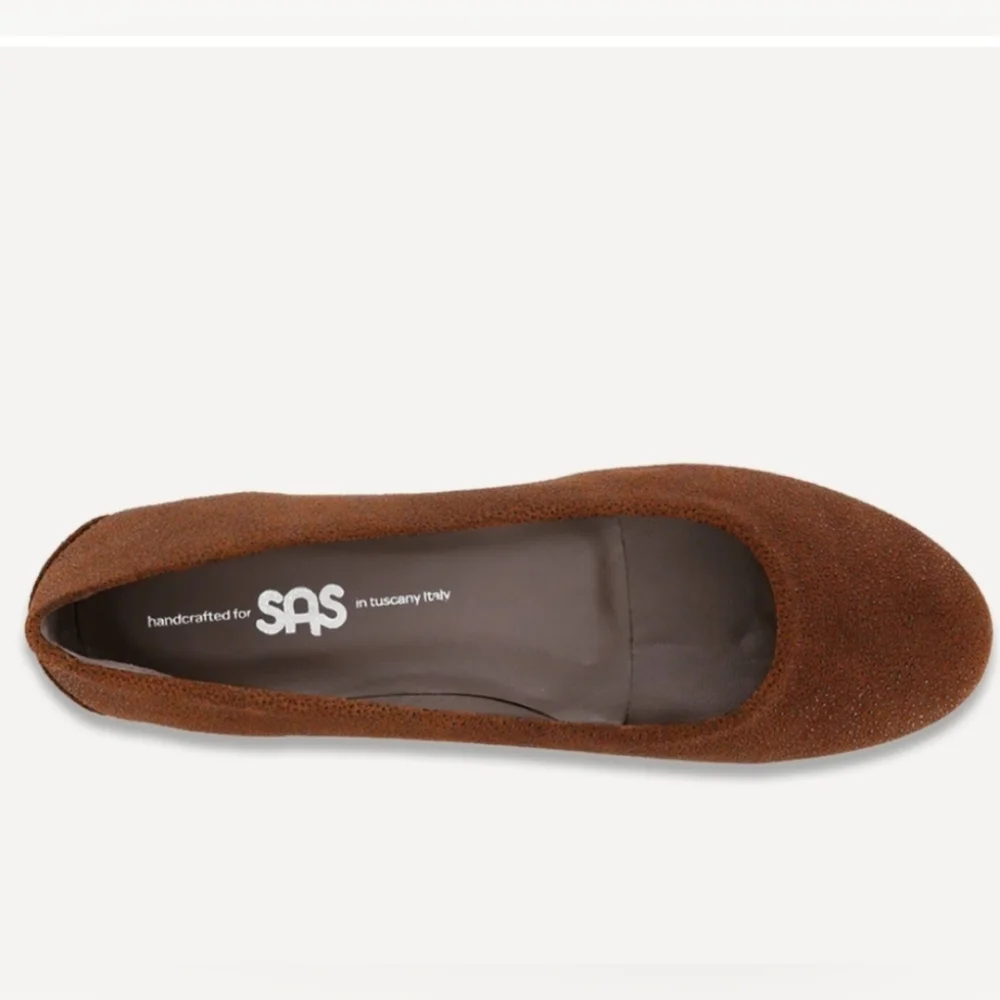 SAS Brown Lacey Slip On Loafers Womens 9W